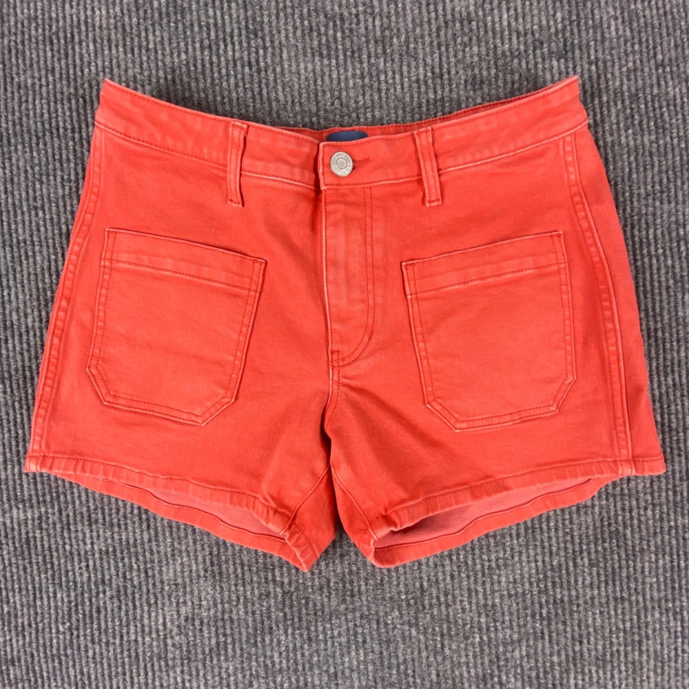 JAG Denim Utility Shorts Womens 6 Red Patch Pocket Casual Summer Festival Beach